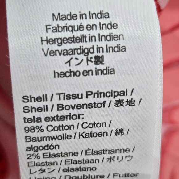 J CREW Pink Red Lobster Print Maxi Dress Sz 2 Square Neck Cotton Smocked tiered - Picture 9 of 13